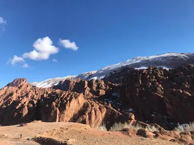 a view of the mountains from the top of the mountain at Auberge Restaurant Zahra in Boumalne