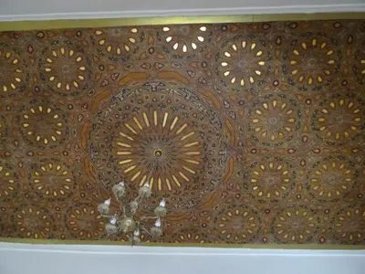 a ceiling with a chandelier in a room at Dar Al Safadi in Fès