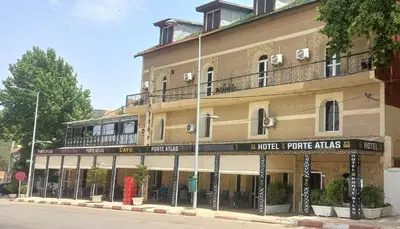 a large building on the side of a street at Hotel Porte Atlas in Imouzzer Kandar