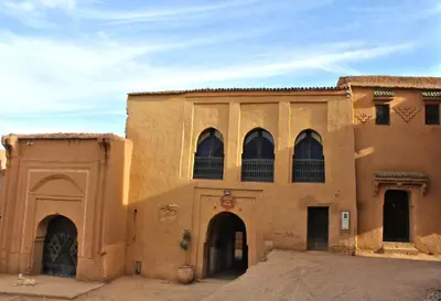 an old building in the middle of a desert at Chez Yacob kasbah in Agdz
