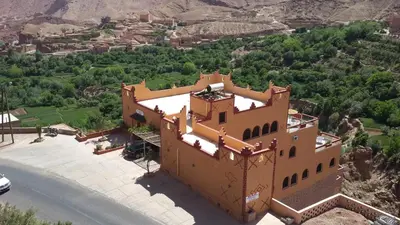 an aerial view of a castle on a mountain at Dar Essyaha in Ait Ben Ali