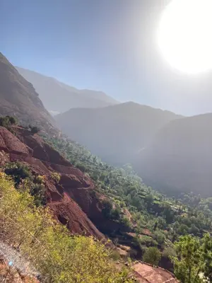 a view of a valley from a mountain at Ourika Atlas Tigmi in Ourika