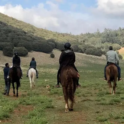 a group of people riding horses on a field at Atlas Crown - Chalet de luxe in Ifrane