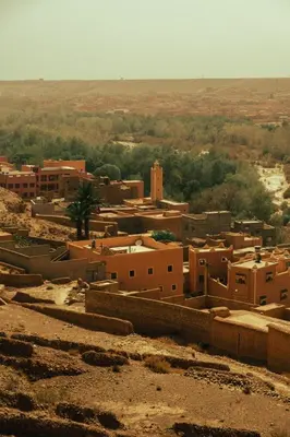a village in the middle of the desert at Afgo Hostel in Ouarzazate