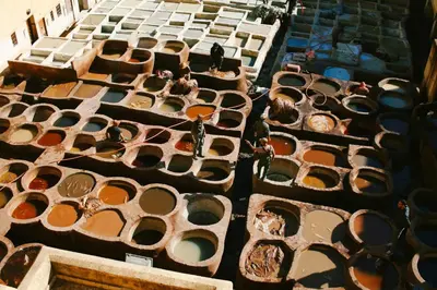 an overhead view of a group of drainage pipes at Charming Riad Ouliya in Fs in Fès