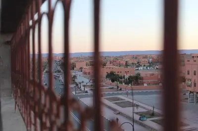 a view of a city from a window at Dromadaire Gourmand in Zagora