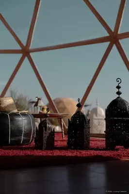 a group of objects sitting on the floor of a tent at Sunrise Sahara Camp in Merzouga