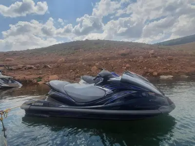 a jet ski in the water on a river at Abla room in Azilal