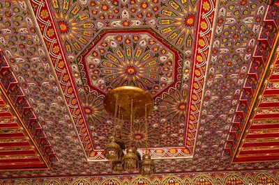 a chandelier hanging from the ceiling of a room at Riad Sayeda Al Hora in Fès