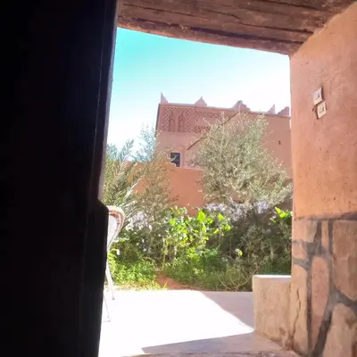 a view of a building from a window at La perle de saghro in Nkob