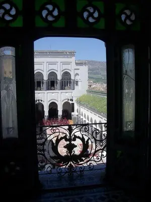 a view of a large building from a window at suite in a XVIIIe palace in Fès
