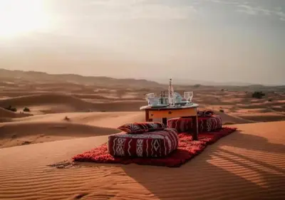 a room in the middle of the desert at Desert Luxury Tented & Activities in Hassilabied