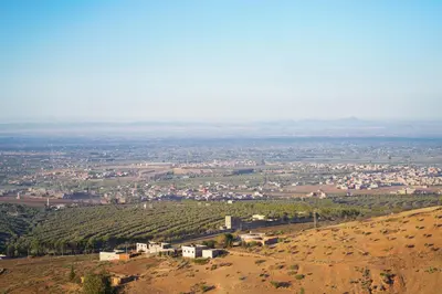 a view of a city from the top of a hill at ourika oufla in Ourika