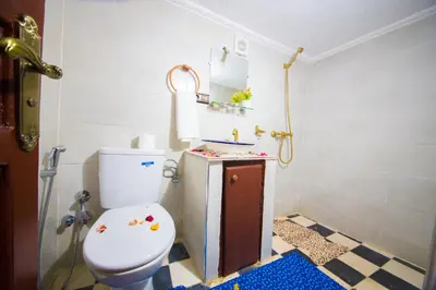 a bathroom with a toilet and a sink at Riad Basma Fes - Brand New Bathrooms & AC in Fès