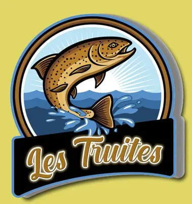 a sign with a fish jumping out of the water at Hôtel les truites in Imouzzer Kandar