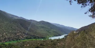 a view of a river in a mountain valley at Soo Bin in Bine el Ouidane