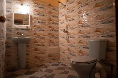 a bathroom with a toilet and a sink at Afoulki Ecotourism Guest House in Telouet