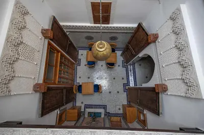 an overhead view of a building with a ceiling at Dar Kenz Fes in Fès