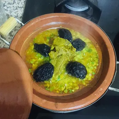 a bowl of food with black olives in it at Riad ait Ben Haddou in Aït Ben Haddou