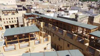 an overhead view of a city with buildings at DAR SEFFAH au cœur de la Médina in Fès