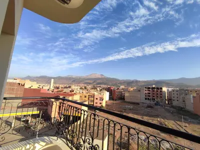a view of a city from a balcony at Hotel La coline in Beni Mellal