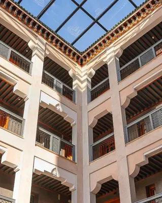 an external view of a building with a glass ceiling at Dar Lys Luxury Riad & Spa in Fès