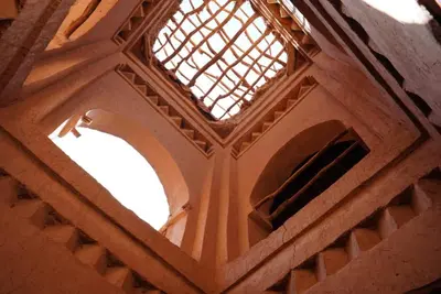 a ceiling of a building with a window at Dar Nuyum in Bou Nou