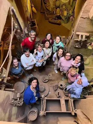 a group of people are posing for a picture at Dar Nuyum in Bou Nou