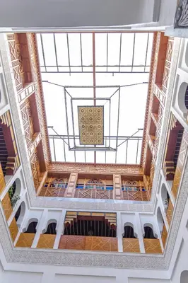 an overhead view of the ceiling of a building at Riad El Yacout in Fès