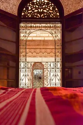 a room with a large window in a building at RIAD YOUSSEF in Fès